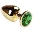 Анальна пробка з зеленим кристалом SWAROVSKI Gold Chrysolite Big, золота