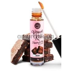 Блеск для губ с эффектом вибрации Secret Play Vibrant Kiss Pleasure For Two Lip Gloss Brownie - брауни, 6 мл - Фото №1