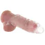Насадка на пеніс Size Up 1 Inch See-Thru Stretch Penis Extender With Pleasure Dots & Ball Loop, прозора - Фото №8