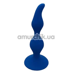 Анальная пробка Loveshop Silicone Wave Plug, синяя - Фото №1