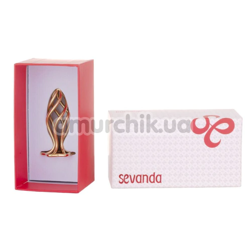 Анальная пробка Lockink Sevanda Hollow Spiral Anal Plug S, золотая