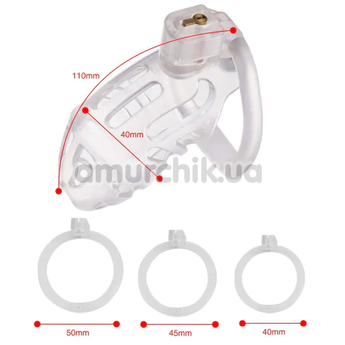 Пояс верности Lockink Sevanda Plastic Penis Chastity Cage, прозрачный