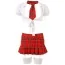 Костюм школьницы Cottelli Collection Costumes 2470365 бело-красный: топ + мини-юбка + трусики + чулки + галстук - Фото №3