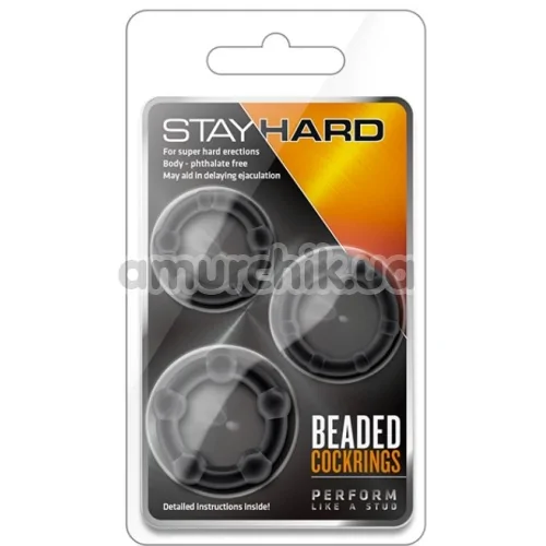 Набор эрекционных колец Stay Hard Beaded Cockrings, черный
