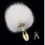 Анальная пробка с белым хвостиком Lockink Sevanda White Bunny Tail Anal Plug Pear, золотая - Фото №10