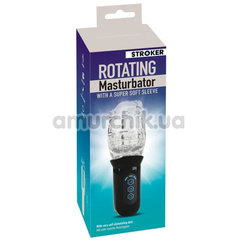 Мастурбатор с ротацией Stroker Rotating Masturbator, прозрачный