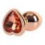Анальная пробка с оранжевым кристаллом Matrix Mont Rose Gold Heart Butt Plug S, золотая - Фото №1