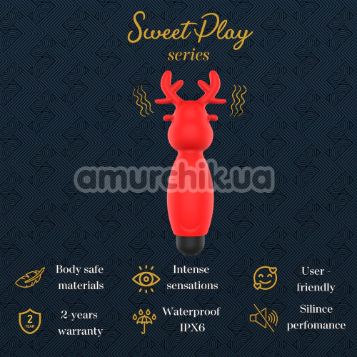 Клиторальный вибратор Sweet Play Mini Reindeer Vibrator A10, красный