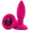Анальная пробка с розовым кристаллом Alume Silicone Textured Teardrop Anal Plug XS, розовая - Фото №1