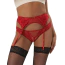 Комплект Star Night Tiny Lace Bow Garter Panty, красный: пояс для чулок + трусики - Фото №1