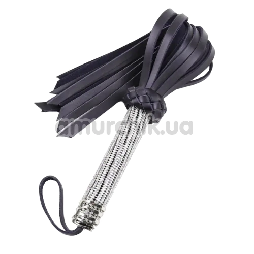 Флоггер DS Fetish Rhinestone Pen Flogger 46, черный