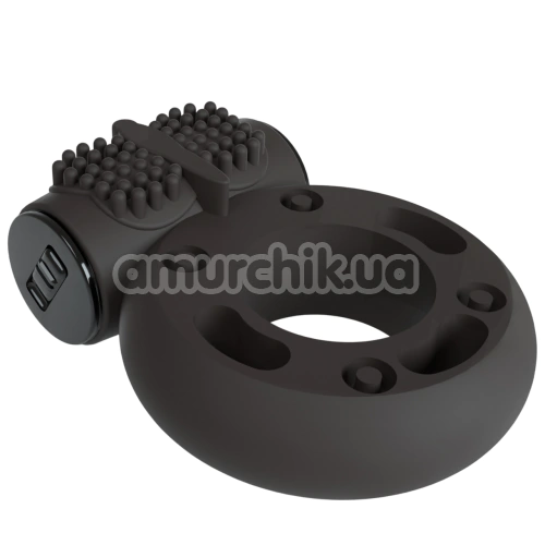 Виброкольцо для члена Crushious Booster Vibrating Cockring, черное