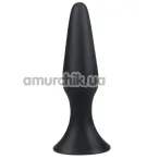 Анальная пробка Lovetoy Lure Me Butt Plug Slim L с круглым основанием, черная - Фото №1
