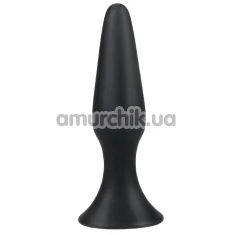 Анальная пробка Lovetoy Lure Me Butt Plug Slim L с круглым основанием, черная - Фото №1