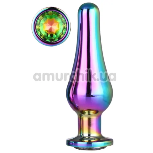 Анальная пробка с радужным кристаллом Gleaming Love Large Pleasure Plug, радужная