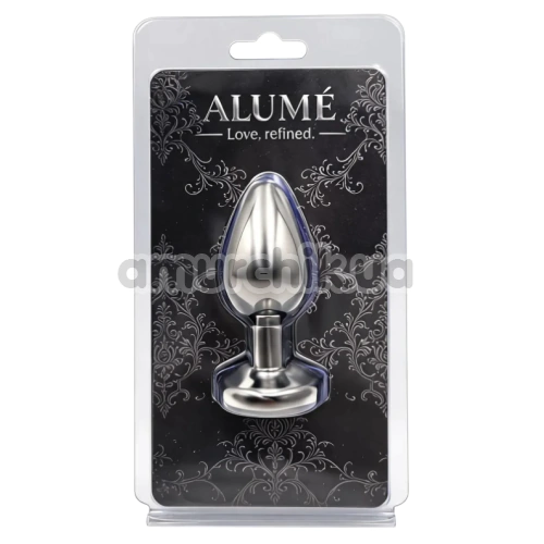 Анальна пробка з райдужним кристалом Alume Metal Plug S, срібна