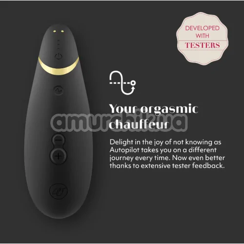 Симулятор орального секса для женщин Womanizer Premium 2, черный
