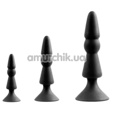 Набір анальних пробок Menz Stuff 3-Piece Anal Cone Set, чорний - Фото №1