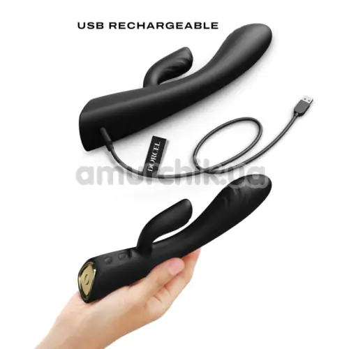 Вибратор с подогревом Dorcel Flexi Rabbit, черный