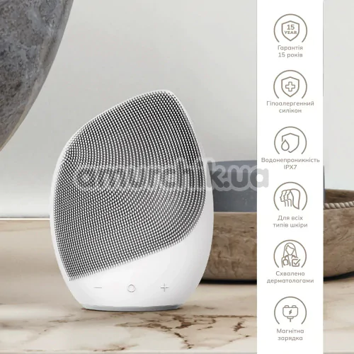 Ультразвуковая щетка для лица Geske Sonic Facial Brush 5 in 1, белая