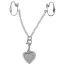 Зажимы для половых губ Intimate Heart-Shaped Chain, серебряные - Фото №1