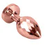 Анальная пробка с прозрачным кристаллом Seamless Butt Plug Starting Medium, розово-золотая - Фото №3