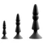 Набор анальных пробок Menz Stuff 3-Piece Anal Cone Set, черный - Фото №1