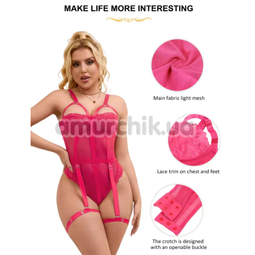 Боди Star Night Sexy Lace Strap Teddy, розовое