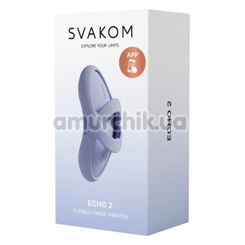 Вибратор на палец с подогревом Svakom Echo 2, голубой