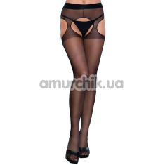 Колготки Be Wicked 1924 Rare Sight Suspender Pantyhose з відкритим доступом, чорні - Фото №1