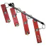 Фиксаторы для рук и ног DS Fetish Metal Hand And Ankle Spreader Bar With Carbines, красные - Фото №1