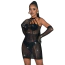 Сукня Star Night Sparkle Rhinestone Fishnet Dress, чорна - Фото №2