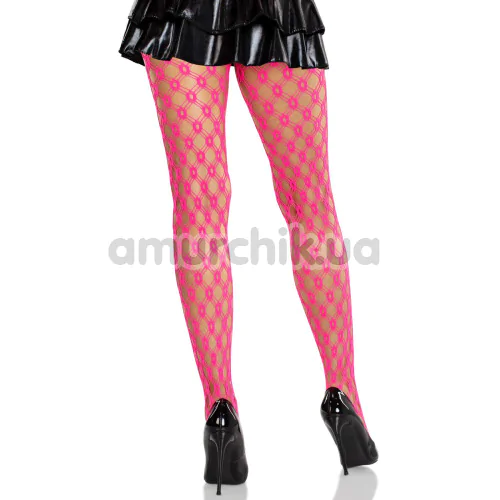 Колготки Leg Avenue Eyelet Net Tights Neon, розовые
