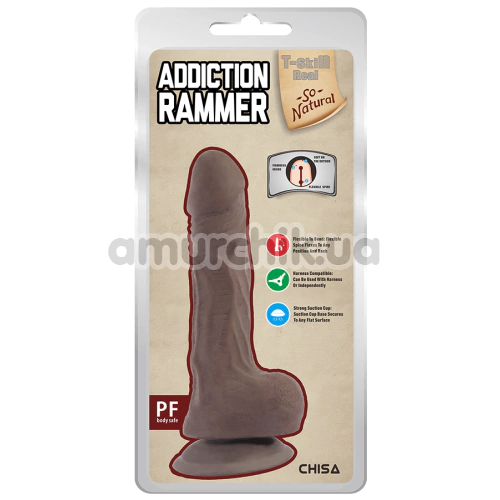 Фаллоимитатор T-skin ReaL Addiction Rammer, коричневый