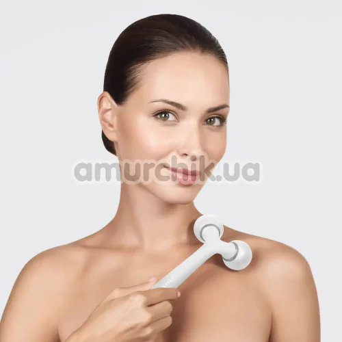 Ультразвуковий масажер Geske Sonic Facial & Body Roller 4 in 1, біло-срібний