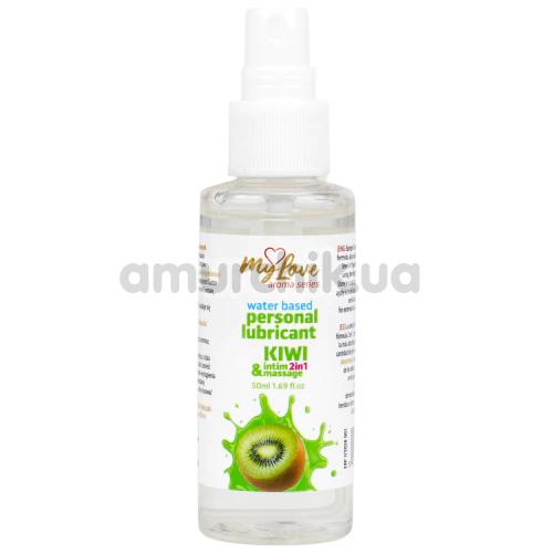 Масажний лубрикант MyLove Aroma Series Personal Lubricant 2in1 Kiwi - ківі, 50 мл - Фото №1