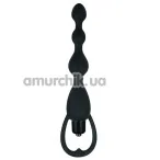 Анальний вібростимулятор Silicone Vibrating Beads Black чорний - Фото №1