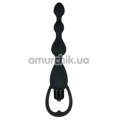 Анальный вибростимулятор Silicone Vibrating Beads Black чёрный - Фото №1