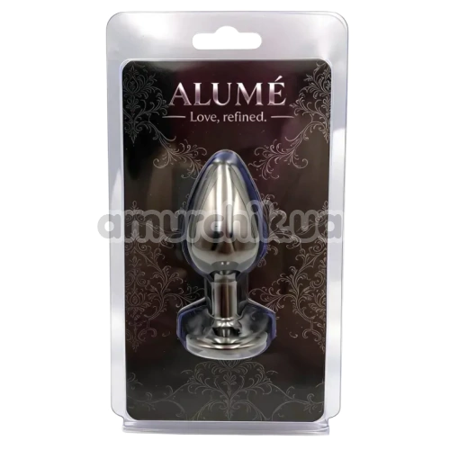 Анальная пробка с прозрачным кристаллом Alume Metal Plug S, черная