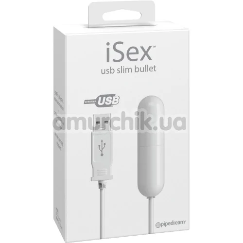 Віброяйце iSex Usb Slim Bullet, біле