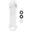 Насадка на пенис Size Up 1.5 Inch See-Thru Stretch Penis Extender With Pleasure Points & Ball Loop, прозрачная - Фото №1