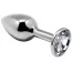 Анальная пробка с прозрачным кристаллом Alive Anal Pleasure Mini Metal Butt Plug L, серебряная - Фото №1