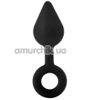 Анальная пробка Fantasstic XL Single Drop Plug With Ring, черная - Фото №1