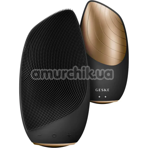 Ультразвукова щітка для обличчя Geske Sonic Thermo Facial Brush 6 in 1, cіро-золота