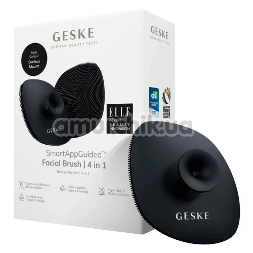 Щетка для лица Geske Facial Brush 4 in 1 Suction Mount, черная
