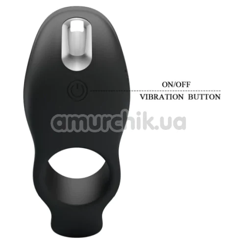 Виброкольцо для члена Pretty Love Vibration Penis Sleeve, черная