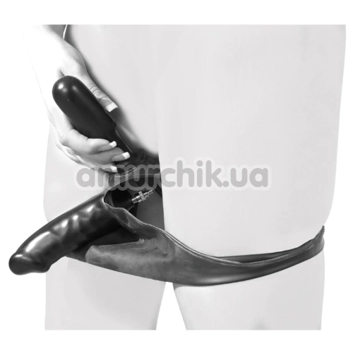 Трусики с фаллоимитаторами LateX Briefs With Inflatable Dildos 2950286, черные