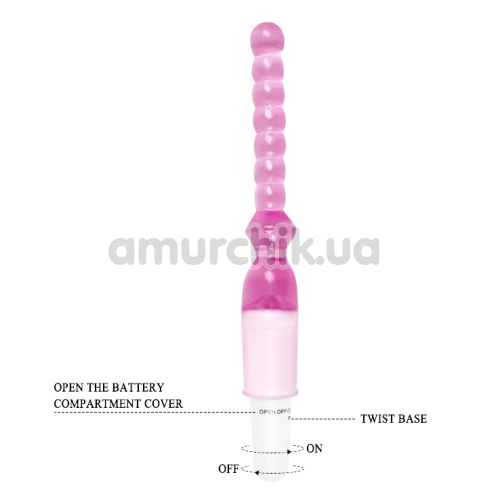 Анальный вибратор Vibrator с шариками, розовый