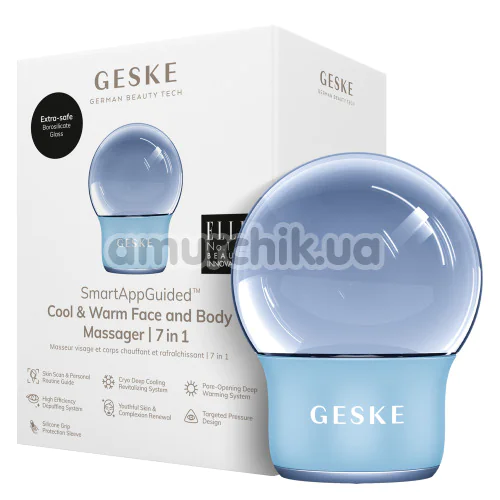 Масажер для обличчя та тіла Geske Cool & Warm Face and Body Massager 7 in 1, блакитний