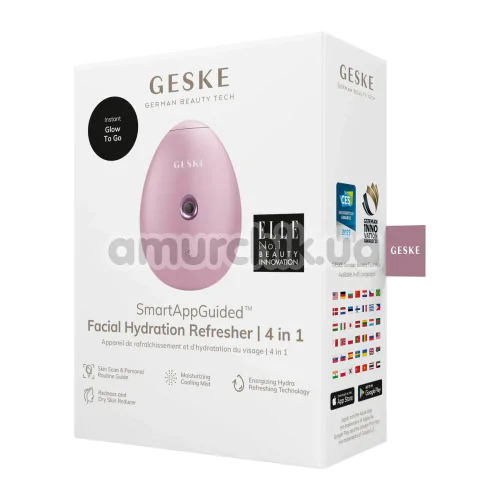 Увлажнитель для кожи лица Geske Facial Hydration Refresher 4 in 1 Oval, светло-розовый